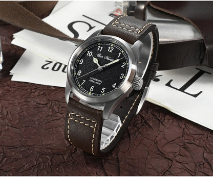 San Martin Simple Men's Watch 37mm Pilot Miyota 8215 Classic Military Explore Automatic Mechanical Watches Waterproof 100m