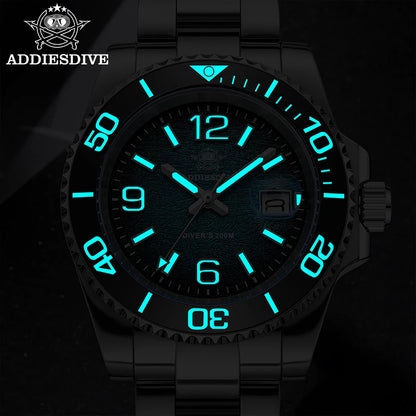 ADDIESDIVE 48mm Diver Watch Fashion Gradient Color Rotatable Bezel Quartz Watches Luminous 200m Waterproof Stainless Men's Watch