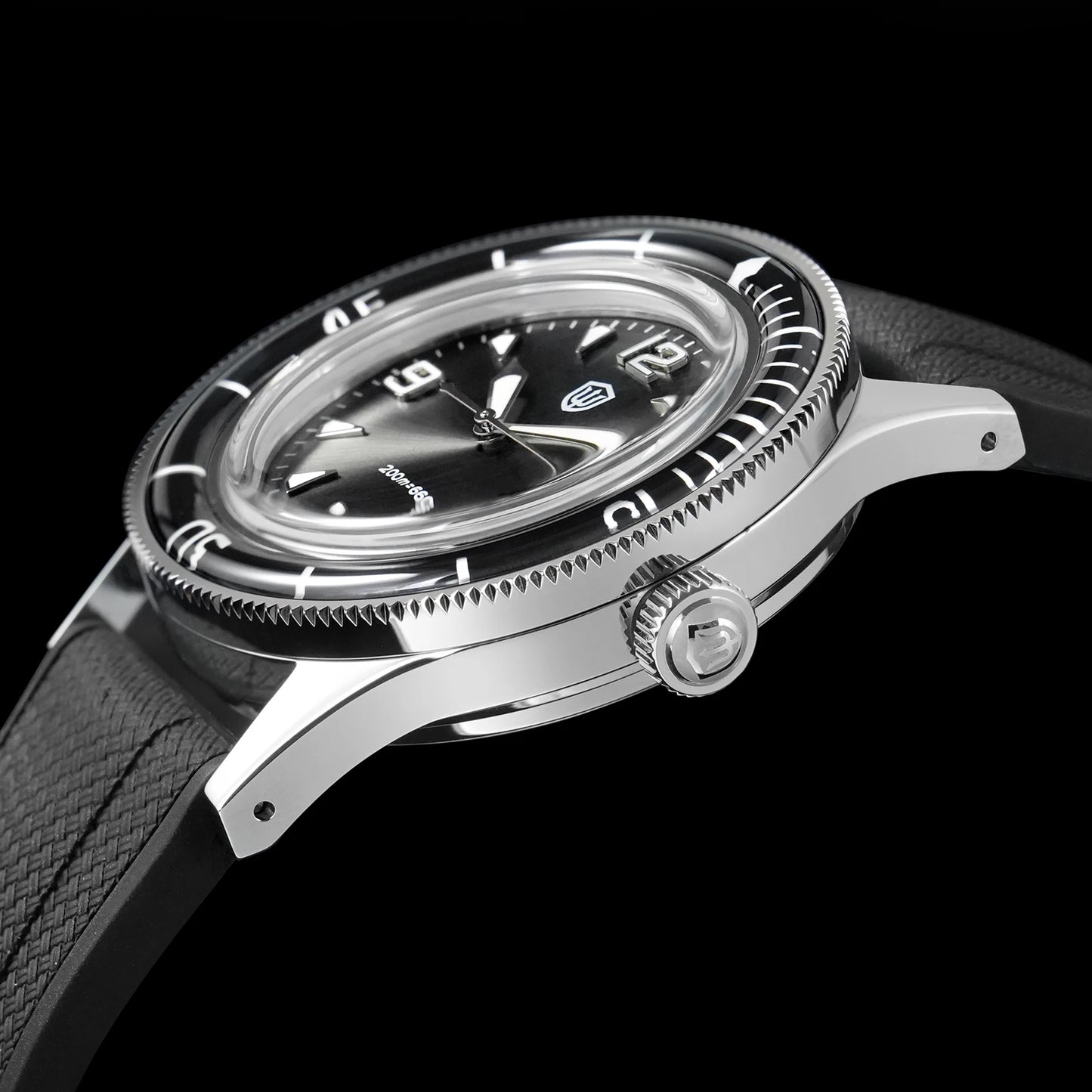 Watchdives WD50Q 38mm Watch Stainless Steel VH31 Sweep Seconds Quartz Movement Men Watches Bubble Sapphire Luminous Waterproof