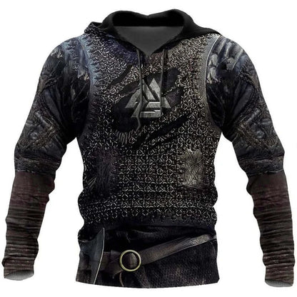 2024 Mens Hoodies Eagle Tattoo Pattern Vikings 3D Printed Fashion Casual Harajuku Hip Hop Autumn And Winter Oversized Sudaderas, Produit gaming premium Fraquane, équipements gamer