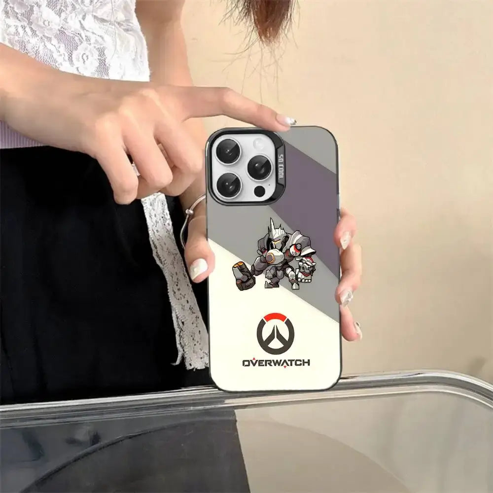 Game O-Overwatch -pikselityylinen puhelinkuori iPhone 17 16 15 14 13 12 11 Pro MAX -malleille – matta, iskunkestävä, putoamissuojattu takakuori