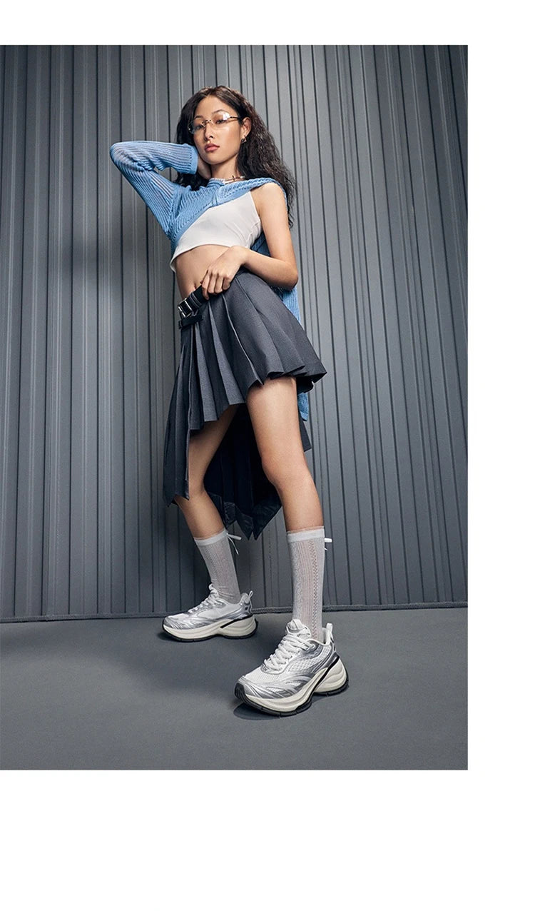 Xtep Basque 3 Sneakers Women Lightweight Wear-Resistant Trendy Durable Thick Sole Casual Sports Female Shoes 874218320006