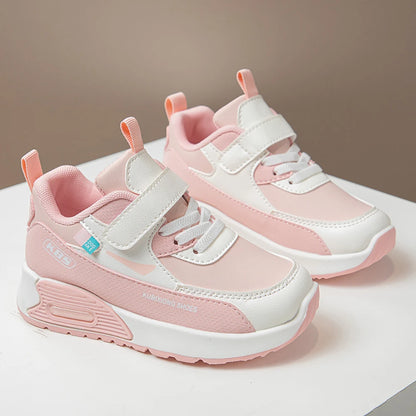 PU Leather Sport Shoes For Children 2025 Trend Fashion Kid's Sneakers Soft-Soled Outdoor Boy's Girl's Running Shoes