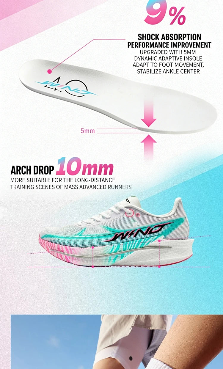 QIAODAN Men's Trail Running Shoes 2026 WIND 4 Jogging Sport Shoes GYM Mesh Breathable Athletic Running Sneakers QDB023262298
