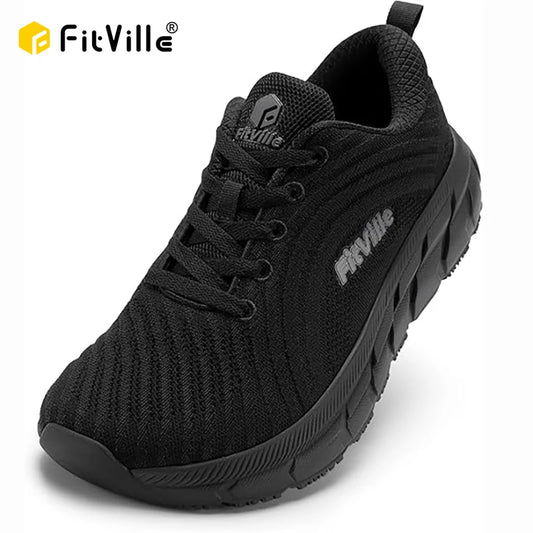 FitVille wide toe box shoes for men, cushioned, extra wide width, non-slip, wide lightweight breathable running shoes