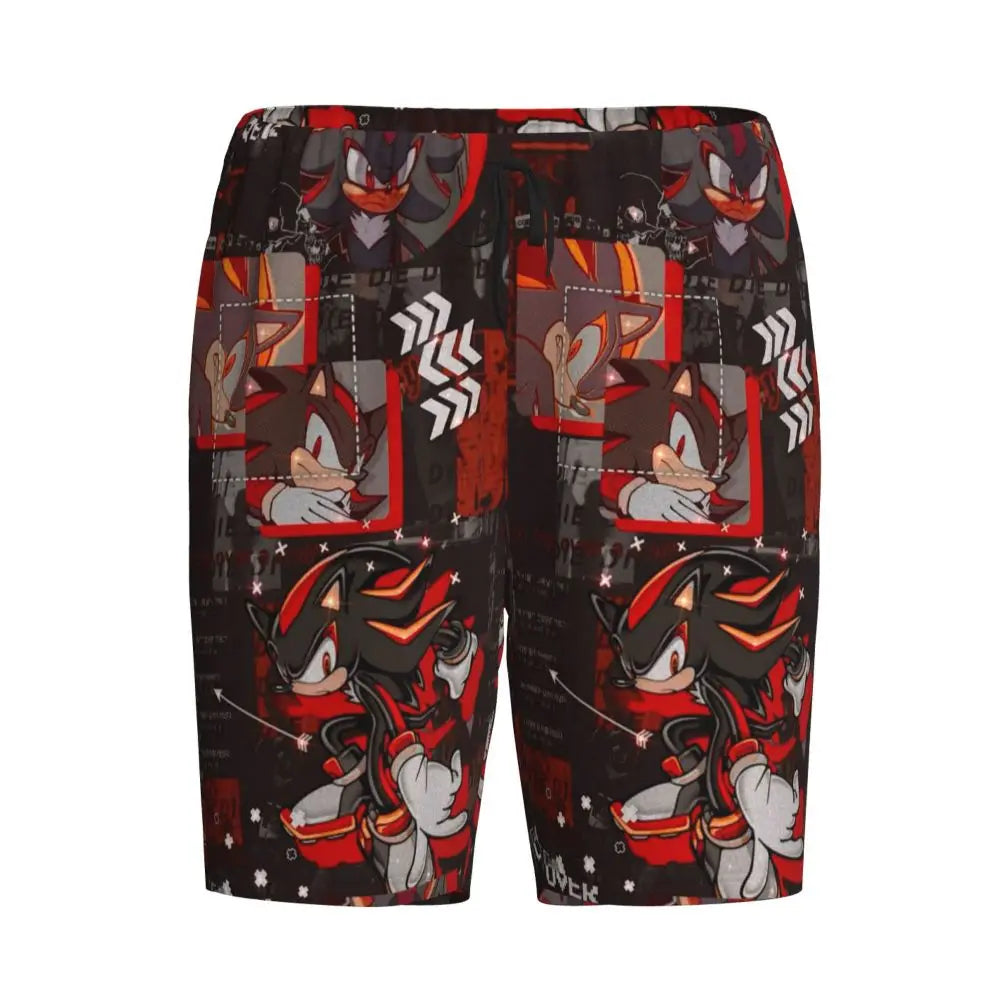 Pantalones cortos de pijama personalizados de Sonic the Hedgehog para hombre, para dormir y estar por casa