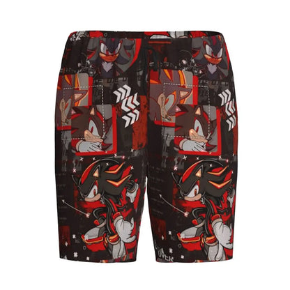 Pantalones cortos de pijama personalizados de Sonic the Hedgehog para hombre, para dormir y estar por casa