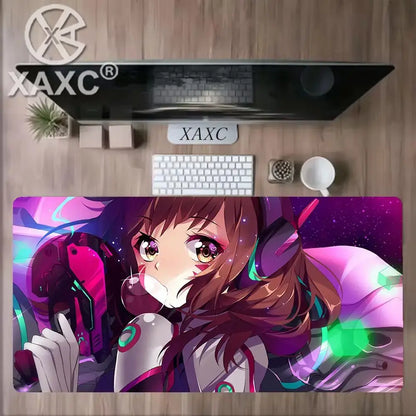 Alfombrilla de ratón grande de Overwatch, estilo kawaii, XXL, para ordenador, escritorio, gamers, oficina, alfombra, teclado, mesa, accesorios para juegos, MousepadXAXC