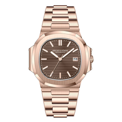New Specht&Sohne Men's Watches Mechanical Watch Japan Miyota 8215 Movt Rose Gold Stainless Steel Classic 5711 Watch Waterproof