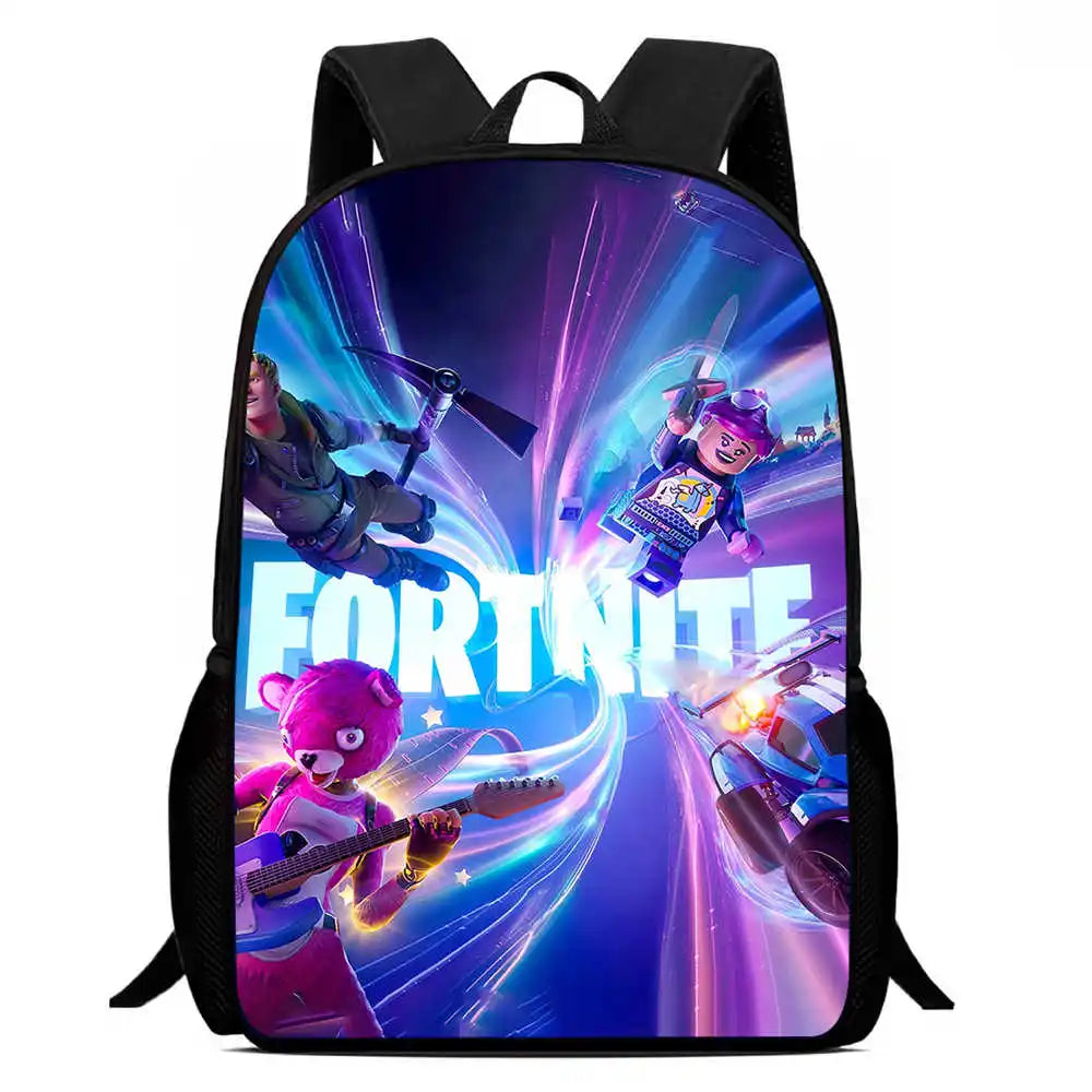 Kids School Backpack Cartoon Fort-nite Bags for Girls Boys Durable Lightweight Large Capacity Breathable