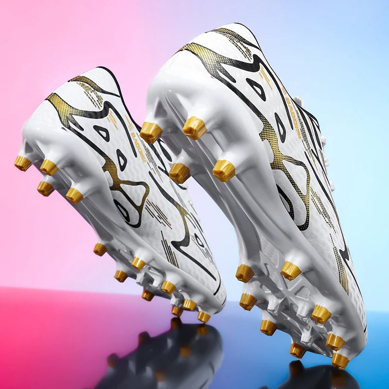 Chaussures de football à crampons longs et basses, chaussures de sport respirantes et antidérapantes pour hommes, chaussures de sport résistantes à l'usure pour l'entraînement sur gazon naturel