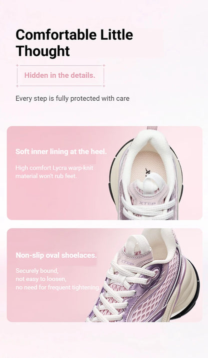 Xtep Basque 3 Sneakers Women Lightweight Wear-Resistant Trendy Durable Thick Sole Casual Sports Female Shoes 874218320006