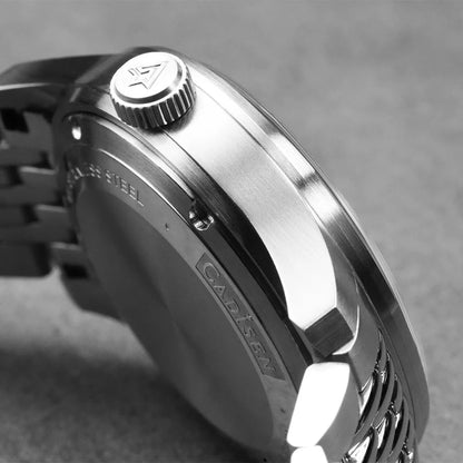 CADISEN Automatic Mechanical Watch Men's Silver Business Casual Waterproof Watch Japan MIYOTA 8215 Movement Domed Glass Men's Watch