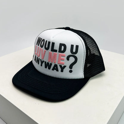 Gorras de béisbol unisex con bloques de color, letras estampadas y bordadas, estilo hip hop, de malla transpirable, con visera para el sol, gorras de camionero urbanas y versátiles