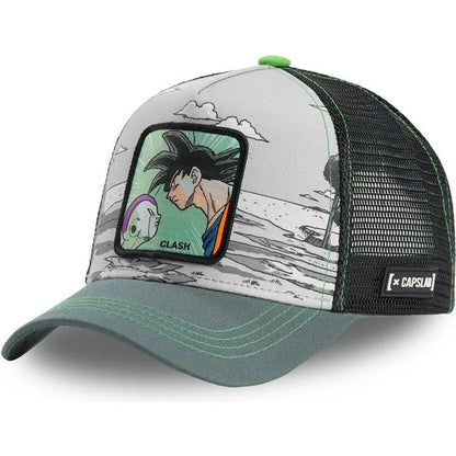 Dragon Ball Buu Goku Cap Summer Travel Peaked Cap Men's Embroidery Hip-Hop Cap Style Sun Visor Adjustable Trucker Mesh Cap