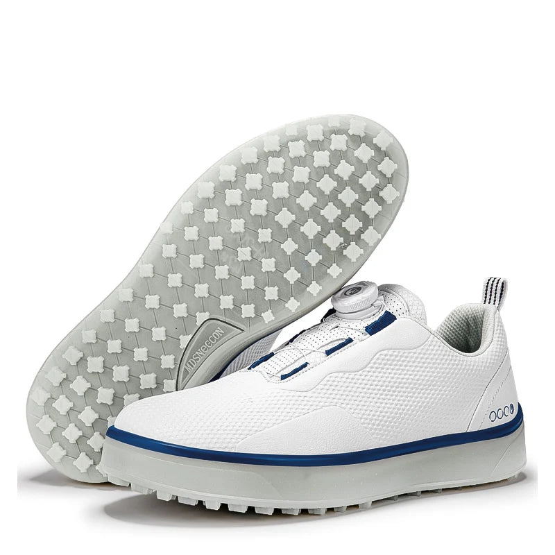 Couple Golf Shoes Men's White Waterproof Rotating Buckle Fitness Spikeless Non-slip Golf Golfer Training Golf Sneakers Women