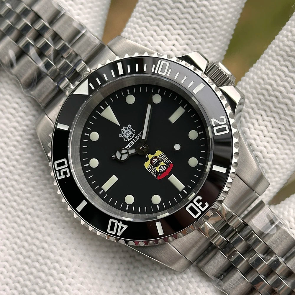 STEELDIVE SD1954 Black Dial 41MM Stainless Steel NH35 Automatic Movement What Ghost Men's 300M Dive Watch Sapphire Glass