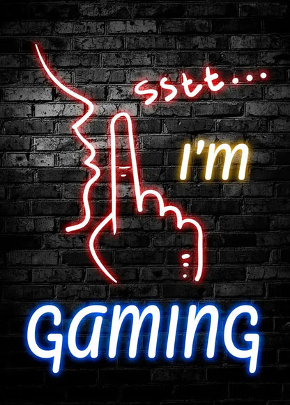 Poster „Nordic Cat and Gaming Controller Quotes“ – moderne Leinwandmalerei als Wandkunst und Wandbild für die Zimmerdekoration von Gamer-Jungen und -Mädchen (nicht Neon)