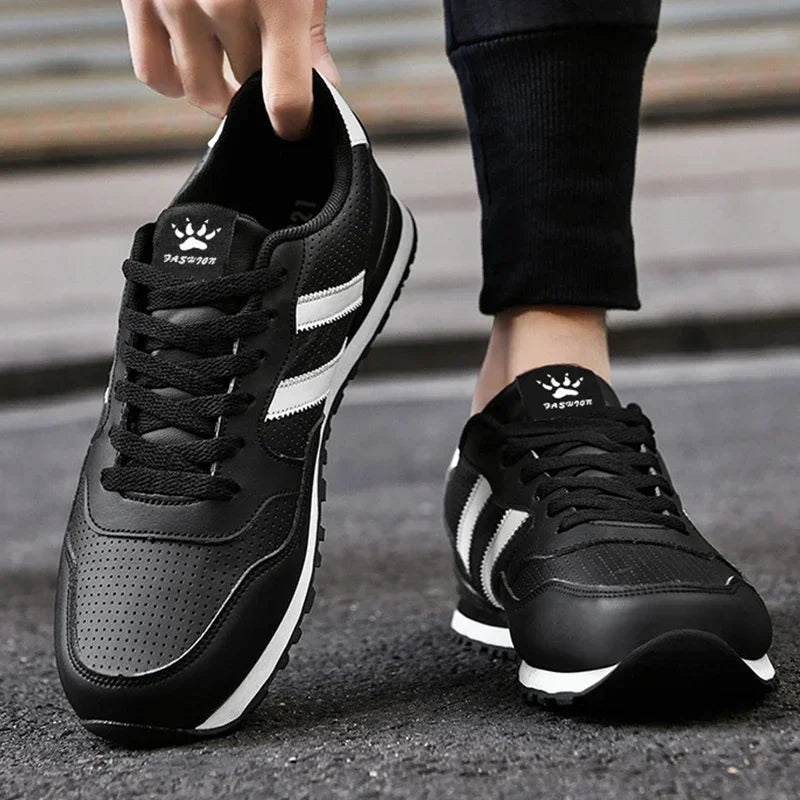 Jesienne buty sportowe męskie, płaskie buty do biegania, białe, trwałe, klasyczne buty casualowe, niskie, modne buty trekkingowe i do chodzenia