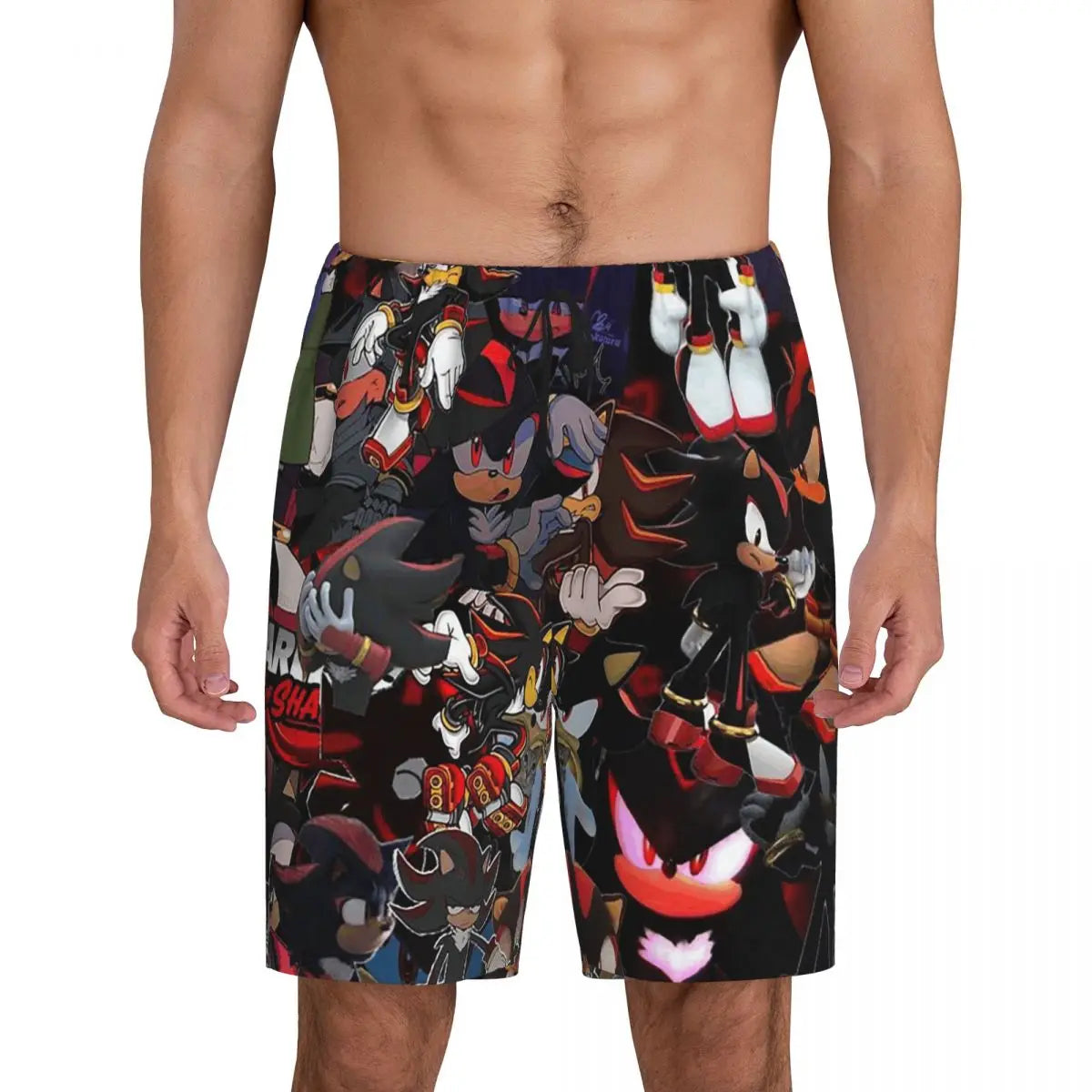 Pantalones cortos de pijama personalizados de Sonic the Hedgehog para hombre, para dormir y estar por casa