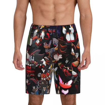Pantalones cortos de pijama personalizados de Sonic the Hedgehog para hombre, para dormir y estar por casa