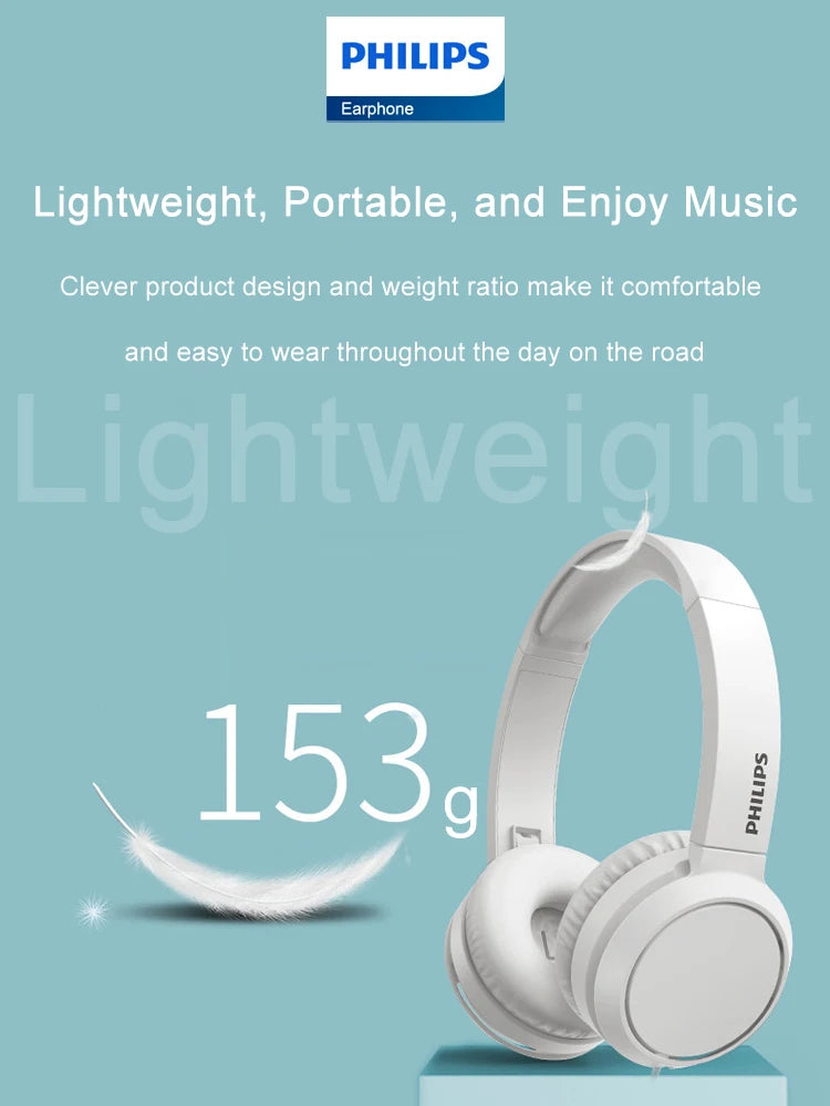 Philips TAH4105 langalliset kuulokkeet – HiFi-stereokuulokkeet, syvä basso ja HD-puhelutoiminto mikrofonilla, sopivat verkkokoulutukseen, toimistokäyttöön, pelaamiseen ja urheiluun