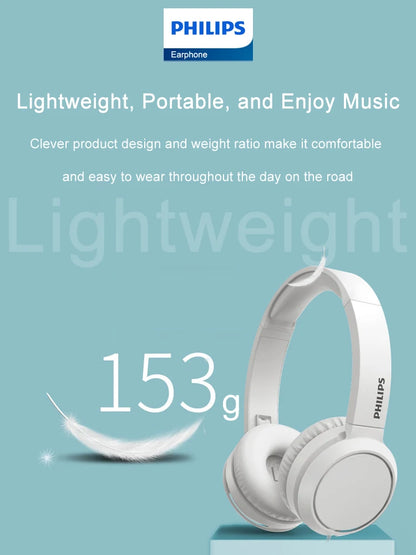Philips TAH4105 langalliset kuulokkeet – HiFi-stereokuulokkeet, syvä basso ja HD-puhelutoiminto mikrofonilla, sopivat verkkokoulutukseen, toimistokäyttöön, pelaamiseen ja urheiluun