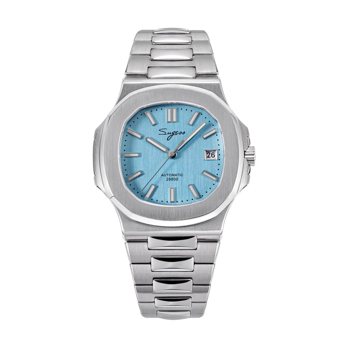 Sugess Men's Watch Automatic Mechanical Wristwatch Miyota 9015 Movement MOP Dial Luminous Waterproof 5bar Bracelet Luxury S466