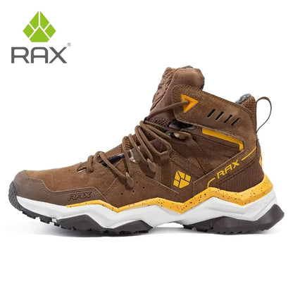 RAX Winter Men's and Women's Hiking Shoes Snow Boots Waterproof Leather Sports Shoes Super Warm Men's Outdoor Work Boots