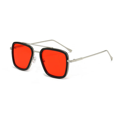 Ochelari de soare pătrați pentru bărbați, ochelari de soare metalici în stil steampunk pentru femei, ochelari de soare la modă pentru activități în aer liber, accesoriu unisex