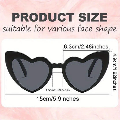 Ochelari de soare în formă de inimă pentru petrecerea burlacelor, decor pentru nuntă și petrecerea de nuntă, accesorii pentru petrecerea burlacelor, cadou pentru viitoarea mireasă și domnișoarele de onoare