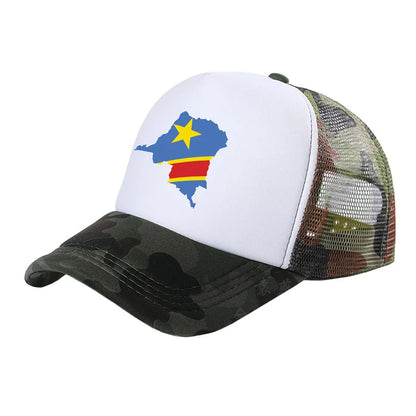 Casquette de camionneur pour homme « Congo démocratique » Casquette de la République démocratique du Congo Casquette de baseball Casquettes unisexes en maille aérée pour l'été