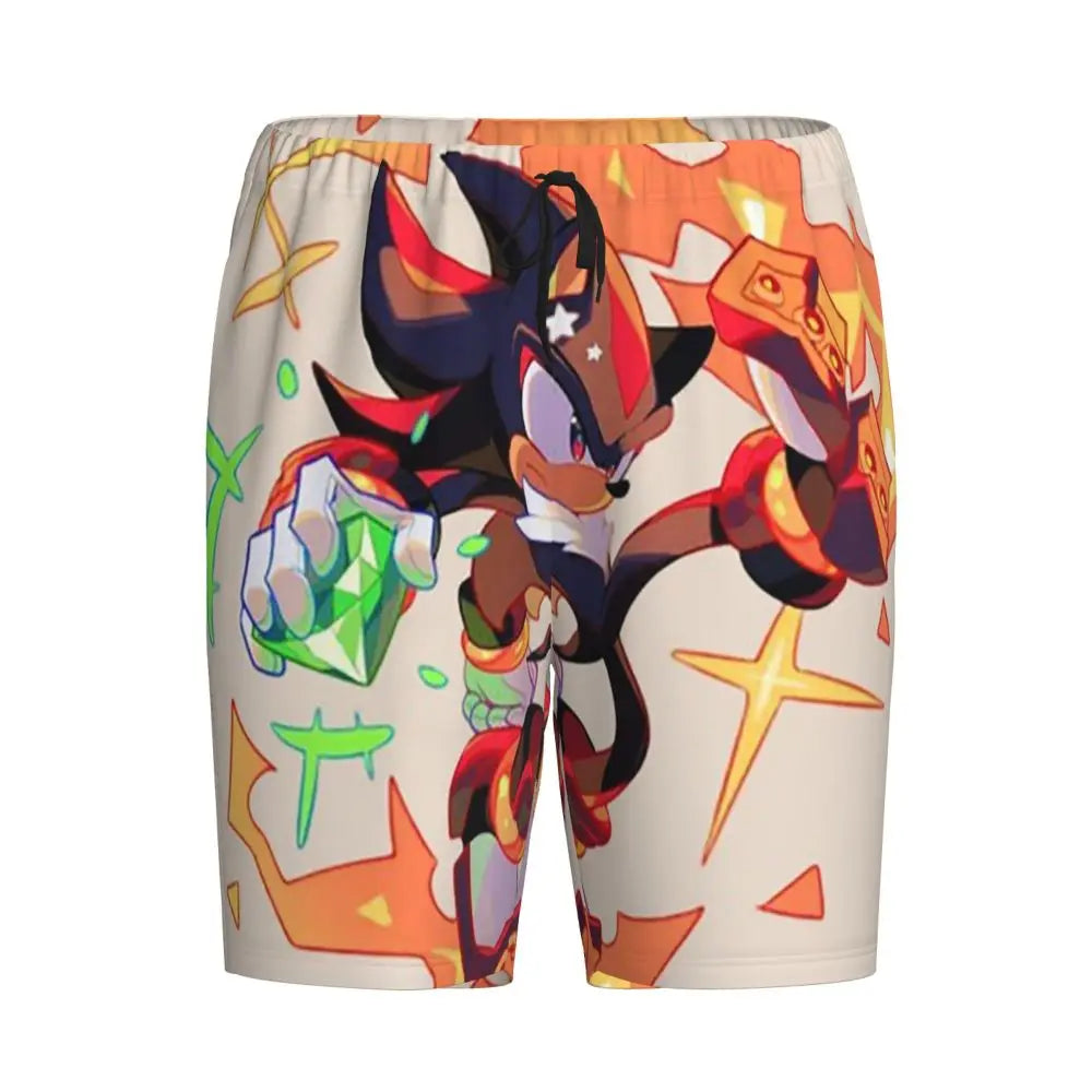 Pantalones cortos de pijama personalizados de Sonic the Hedgehog para hombre, para dormir y estar por casa