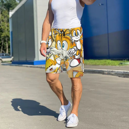 Pantalones cortos de pijama personalizados de Sonic the Hedgehog para hombre, para dormir y estar por casa