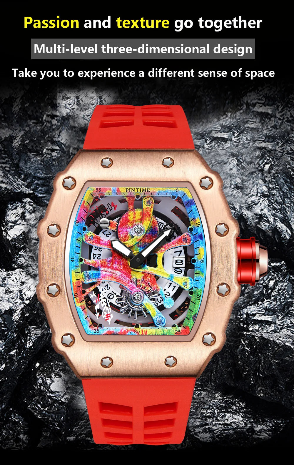 Coole herenhorloges Luxe modieuze siliconen tonvormige horloges Skelet waterdichte kwarts polshorloges Klok Relogio Masculino