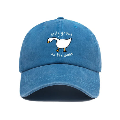 Big Goose Printed Baseball Hat for Men and Women, Small Fresh Soft Top Duck Tongue Hat, Sunshade Hat, Outdoor Sunscreen