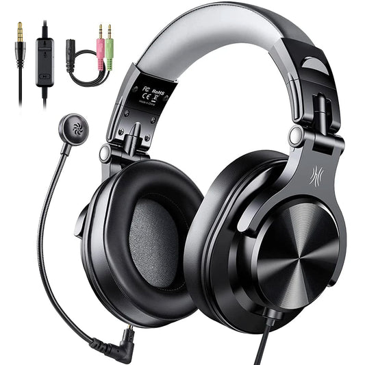 Oneodio – casque gaming de jeu filaire 3.5mm sur l'oreille avec Microphone détachable pour PC, ordinateur, PS4, Xbox ecouteurs avec fil gamer