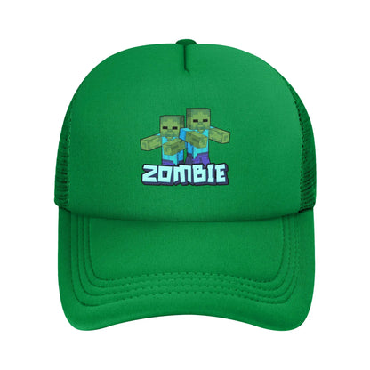 Adult Creepers Big Face Videogame  Trucker Cap Mesh Baseball Cap Polyester Hat Sun Hat Adjustable Racing Cap Summer