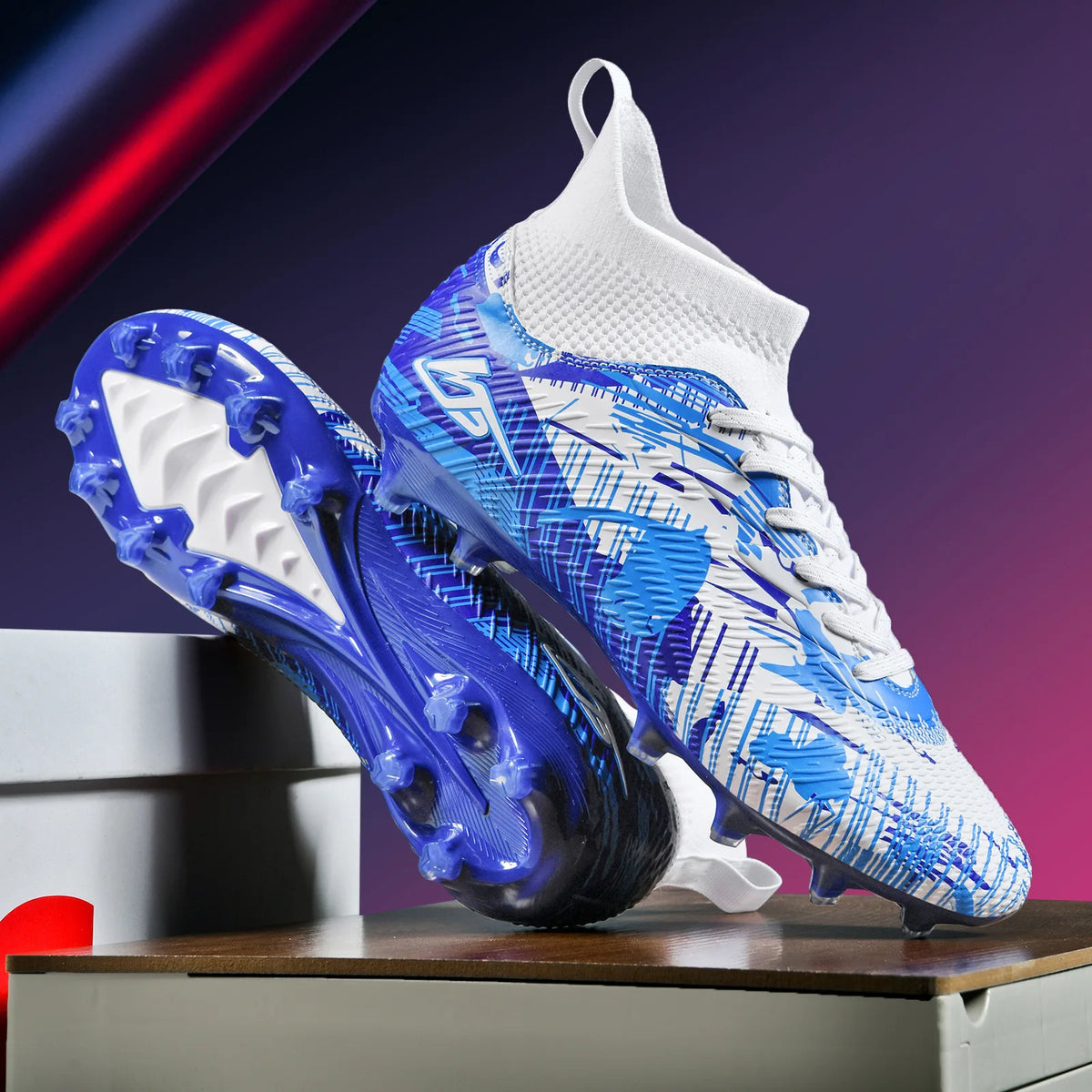 Chaussures de Football pour hommes TF/FG Sneaker garçon confortable société Original résistant chaussures de Football de qualité supérieure bottes de Football à longues pointes