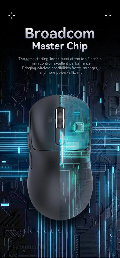 X3 Gaming Mouse Wireless ATTACK SHARK, punainen, 4K-palautusnopeus, Bluetooth Tri-Mode -yhteys, PAW3395, makroilla varustettu Bluetooth-pelihiiri