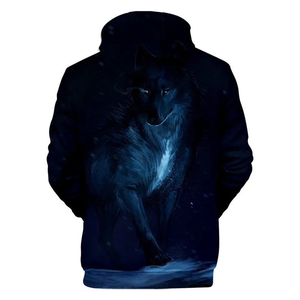 Hanorac cu glugă Cool Space Galaxy Wolf pentru bărbați, hanorace cu glugă, model „Bright Wolf”, hanorace la modă cu „Handsome Wolf”, hanorace de primăvară și toamnă, pulovere, hanorace