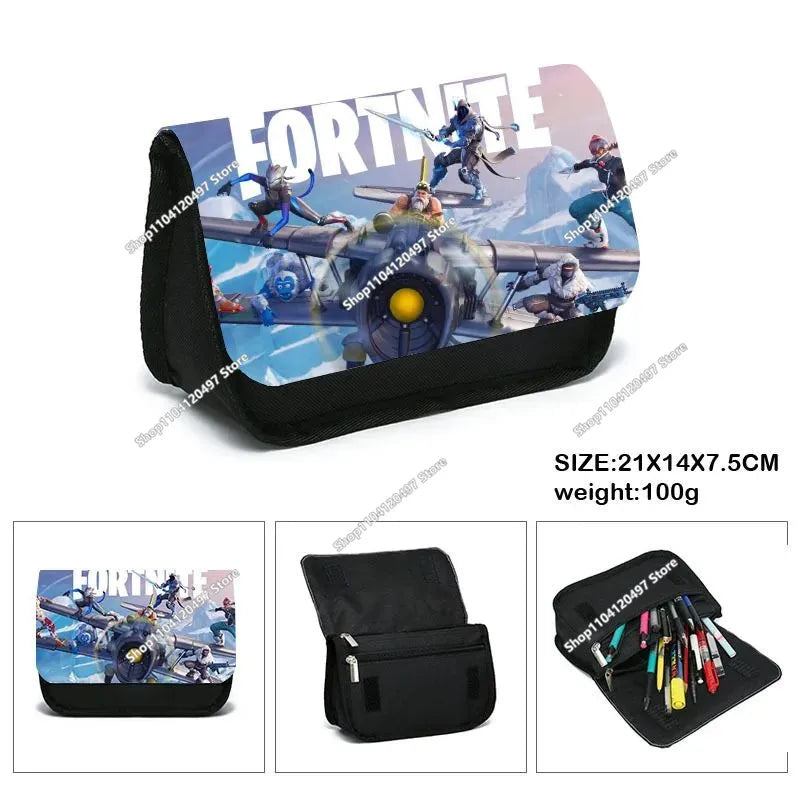 Fortnite Anime Character New Backpacks Cartoon Battle Royale Student 3-piece Set Book Bag Meal Box Pen Bag Anime Gifts