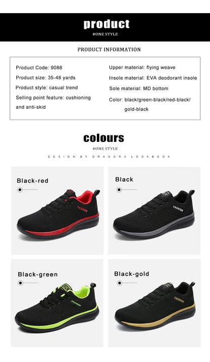 Sneakers da uomo e da donna in maglia, traspiranti, sportive, da corsa, da passeggio e da palestra