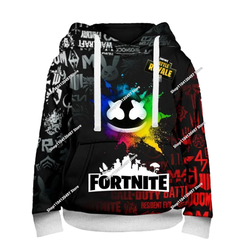 New Fortnite 3D Digital Printed Top Children's Hooded Fashion Trendy Casual Pullover Sweatshirt Birthday Gift