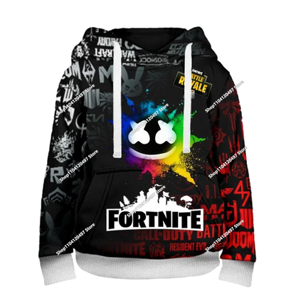 New Fortnite 3D Digital Printed Top Children's Hooded Fashion Trendy Casual Pullover Sweatshirt Birthday Gift