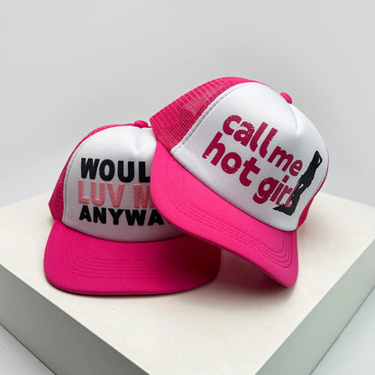 Gorras de béisbol unisex con bloques de color, letras estampadas y bordadas, estilo hip hop, de malla transpirable, con visera para el sol, gorras de camionero urbanas y versátiles