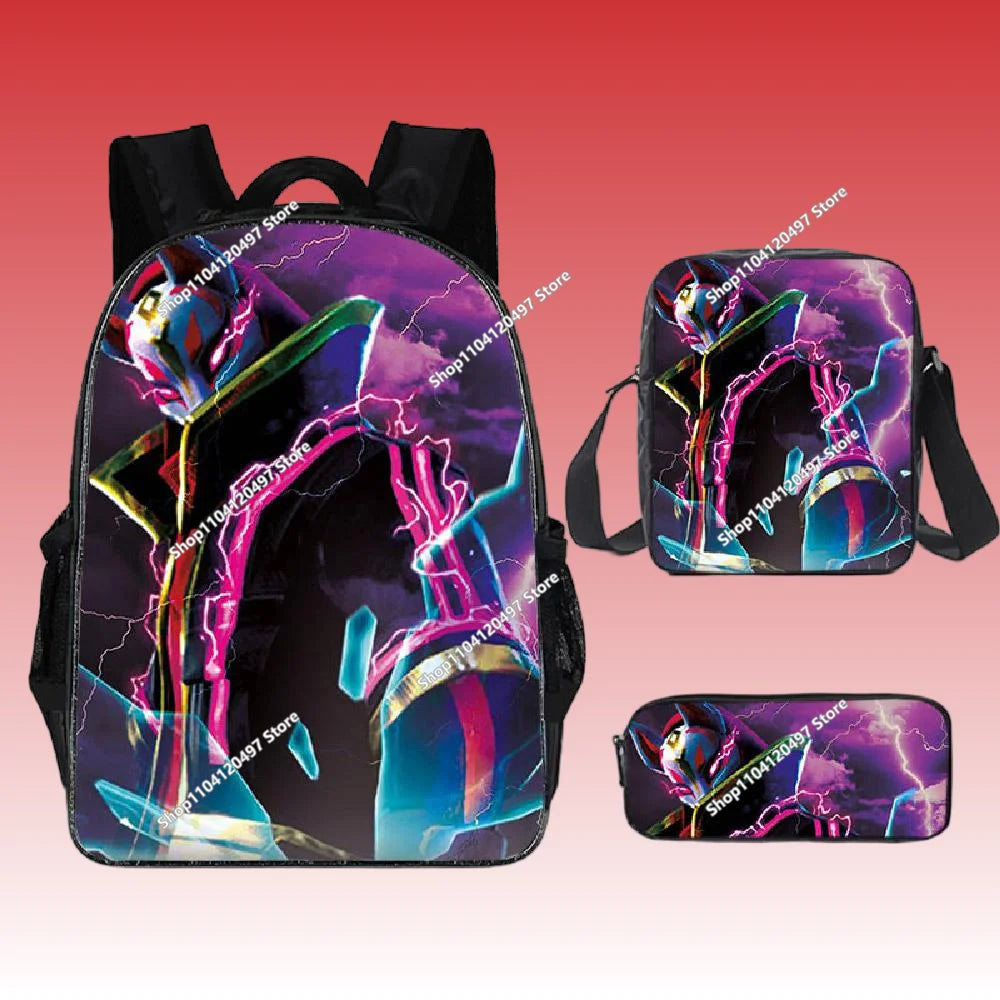 Fortnite Anime Character New Backpacks Cartoon Battle Royale Student 3-piece Set Book Bag Meal Box Pen Bag Anime Gifts