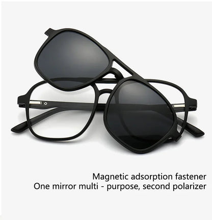 Ochelari de soare polarizați cu atracție magnetică oglindă, ochelari de ciclism 2 în 1 cu clemă, ochelari strălucitori pentru bărbați, ochelari cu ramă dublă pentru femei