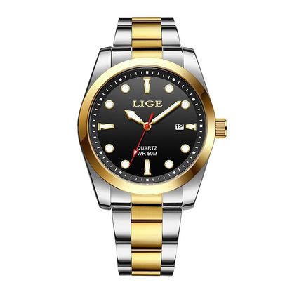 LIGE Luxe herenhorloges Casual zakelijk horloge Herenmode Waterdicht Militair herenhorloge met kwarts Montre Homme