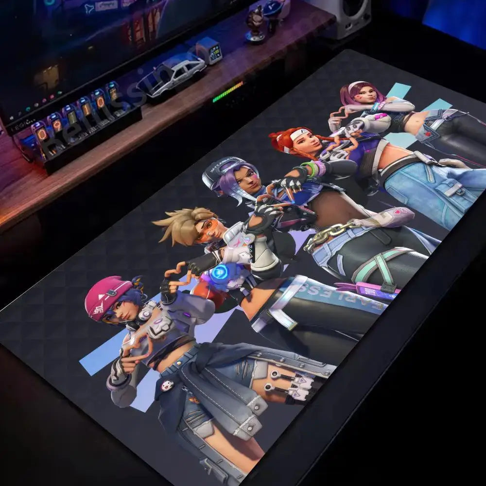 Large Overwatch PC Gamer Cabinet Mouse Pad Cute Pink Keyboard expansion pad Laptop Gaming Accessories Desk Mat Kawaii HD Carpet